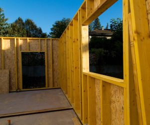 Timber extension under construction